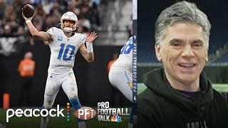 Jim Harbaugh leads Los Angeles Chargers to victory vs. Raiders | Pro Football Talk | NFL on NBC