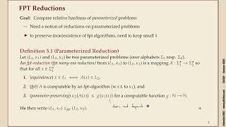 Advanced Algorithms (Summer 2025) 05-1 Parameterized reductions