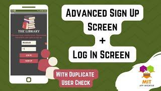 Sign up Screen in MIT App Inventor With Duplicate User Check | Login Screen MIT App Inventor