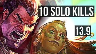 DARIUS vs ILLAOI (TOP) | 10 solo kills, 17/3/5, Legendary, 500+ games | KR Master | 13.9