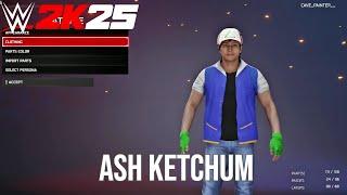 WWE 2K25 Ash Ketchum Character Creation – Pokémon Trainer CAW Showcase