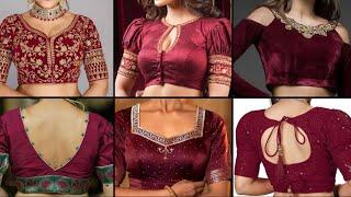 Maroon Blouse design ideas 2025/blouse ke  designs/new model blouse design/sleeve design