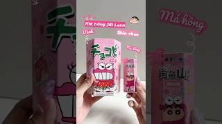 Má hồng xinh mà bánh cũng ngon nữa  #unboxing #reviewlamdep #makeup #shinchan #blush