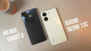 PILIH MANA? INFINIX SMART 8 VS XIAOMI REDMI 13C | UNISOC T606 VS MEDIATEK HELIO G85