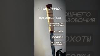 Нож "Пума" (нержавеющая дамасская сталь, береста/текст.) #подарок #златоуст #дорогойподарок #нож