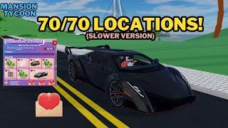 Roblox Mansion Tycoon: ALL 70 VALENTINE CARDS LOCATIONS! (Walkthrough) [SLOW VERSION]