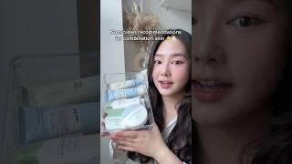 Sunscreen recommendations for combo skin #sunscreen #spf #sunprotection #kbeauty #koreanskincare