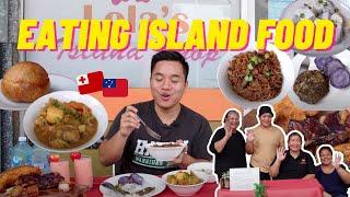 EATING PACIFIC ISLAND FOOD @ Lola's Island Shop /  Polynesian Samoan Tongan Mukbang Food Vlog Review