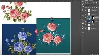 3 colors option Textile Design New Things Adobe Photoshop 2023 || SaQib Designer