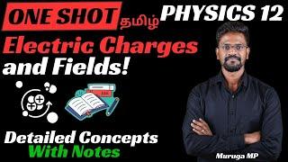 ONE SHOT|Electric Charges and Fields|CBSE|NCERT|Physics 12|Tamil|Muruga MP #tamil#physics12#ncert