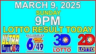 Lotto Result Today 9pm March 9 2025 PCSO