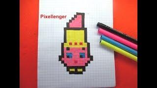 Как нарисовать Помаду Шопкинс по клеточкам Lipstick shopkins How to Draw Pixl Art