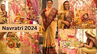 नवरात्रि 2024 ,नयी गरबा साड़ी How I Celebrate Navratri  फिर से सजाया माँ का दरबार Durga Pooja ,Garba