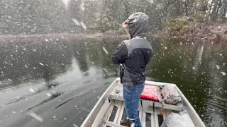 We were pretty shocked how large this fish was (fly fishing winter)