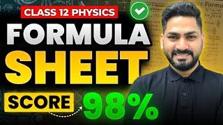 Formula Sheet  For Class 12 Physics | Sunil Jangra | Boards 2024