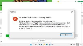 An Error Occurred While Starting Roblox | How to fix starting roblox error