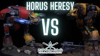 Sons of Horus & Solar Auxilia vs Questoris Knights & Blood Angels Horus Heresy Helion bridge final