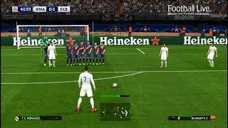 PES 2017 | Real Madrid vs Barcelona | C.Ronaldo Free Kick Goal & Full Match | UEFA Champions League