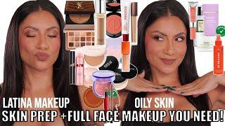 SKIN CARE MAKEUP PREP + FULL FACE new HIGH END MAKEUP YOU NEED! + WEAR TEST *brown skin*