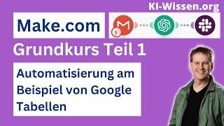 Make.com Grundkurs Teil 1: Automatisierung am Beispiel von Google Tabellen