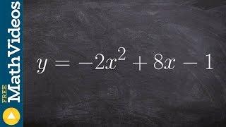 Completing the square to transform from standard to vertex form