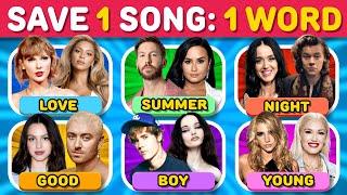 SAVE ONE SONG  1 Word - 6 Songs | Music Challenge