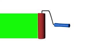 Roller paint brush create green screen frame