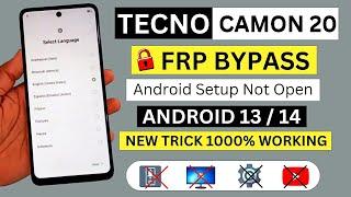 Tecno Camon 20 FRP Bypass Android 14 | Tecno Camon 20 FRP Unlock | Google Account Bypass Without Pc