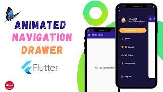 How to create Animated Navigation Drawer | Sidebar Menu [2023] in Flutter (Android & IOS).