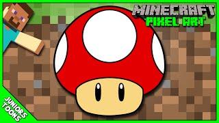 MINECRAFT PIXEL ART | MUSHROOM From SUPER MARIO BROS Speed Art Tutorial #MarioBros #PixelArt