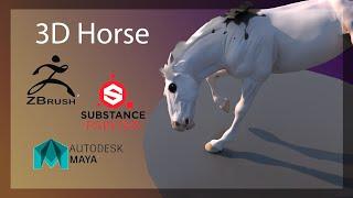 3D Horse model // Endgame // Zbrush / Substance / Maya XGen