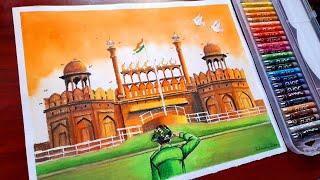 Independence day drawing,republic day drawing,Independence day drawing with oil pastel