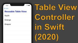 TableView Controller in Swift 5 (Xcode 11) 2020