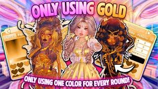 ONLY Wearing *GOLD* for EVERY ROUND in DRESS TO IMPRESS! (Color Challenge)