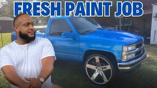 I got my OBS Chevy shortbed back from the paint shop#automobile #chevy #trucks #chevytrucks