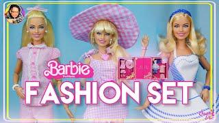 The Barbie Movie - Doll Fashion Pack - Blue Dress, Gingham Pink Beach Look & Pajamas | Review