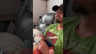 Dad,Wake up!! I’m hungry!#baby #cute #youtube #dad #funny #kid #happy #sleep #lol