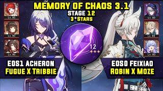 E0 Acheron Carry W/ Tribbie & E0 Feixiao Carry (3 Stars) Memory Of Chaos 12 Honkai Star Rail 3.1