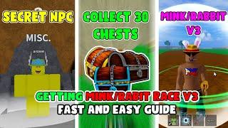 How To Get MINK/RABBIT Race V3 Blox Fruits [Easy Guide 2023]