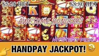 Dancing Drums Slot Machine Awesome Bonuses And Retriggers HANDPAY JACKPOT on $8.80 Max Bet! 