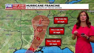 Francine now a hurricane, set to bring us rain late this week