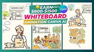 Full Course Earn $800 -1500$ Per Month - Create Whiteboard Animations Videos with Canva Magic AI