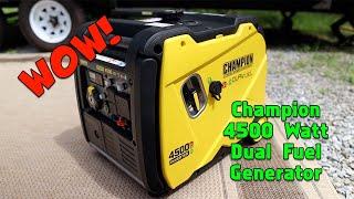 #68 Champion Dual Fuel 4500 Watt Inverter Generator. Unboxing, setup, and review. Best RV generator?