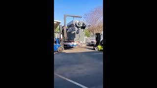 Xpress Machinery Movers Loading a Chicago Press Brake 12ft 90 Ton on Container