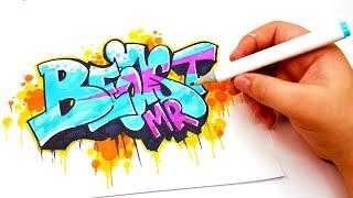 GRAFFITI - MrBeast !!! HOW TO DRAW ? !!! graffiti for merch