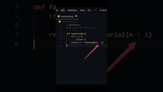 РЕКУРСИЯ в Python за 30 секунд! #shortvideo #shorts #programming #python #code #it #recursion