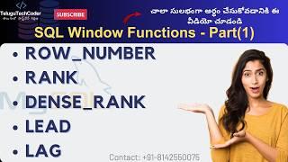 Master SQL Window Functions: ROW_NUMBER, RANK, DENSE_RANK, LEAD, LAG Explained