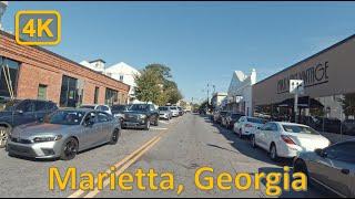 Driving in Downtown Marietta, Georgia - 4K60fps