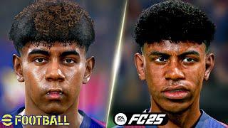 FC 25 vs eFootball 2025 - Player Faces Comparison! #yamal #mbappe #viniciusjr