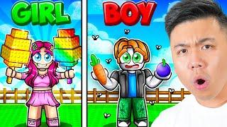 Begging For FRUITS as a GIRL vs BOY in Grow A Garden (Roblox)